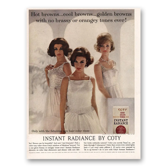 1962 Coty Cosmetics Hot Browns Cool Browns Golden Browns Vintage Magazine Print Ad