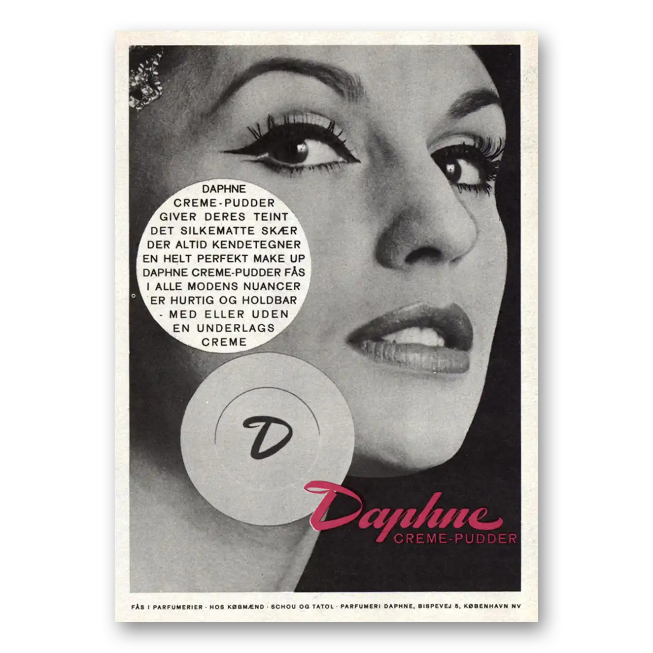 1962 Daphne Daphne Creme Pudder Dutch Vintage Magazine Print Ad