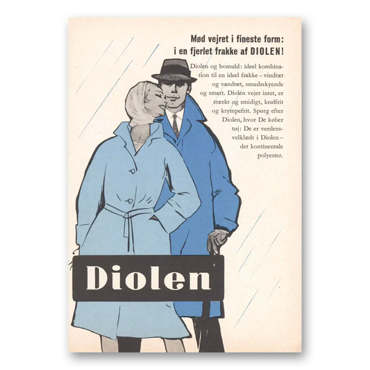 1962 Diolen Mod Vejret I Fineste Dutch Vintage Magazine Print Ad