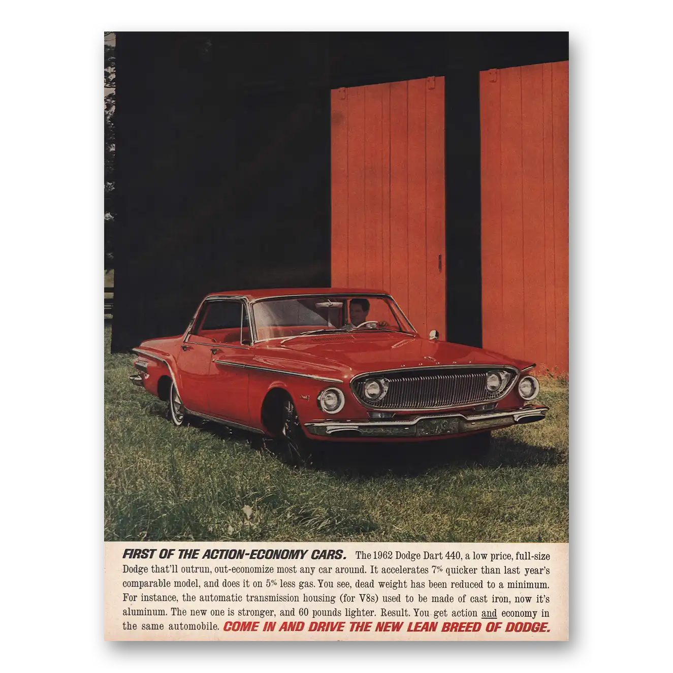 1961 Dodge Dart First of Action Economy Cars Vintage Magazine Print Ad