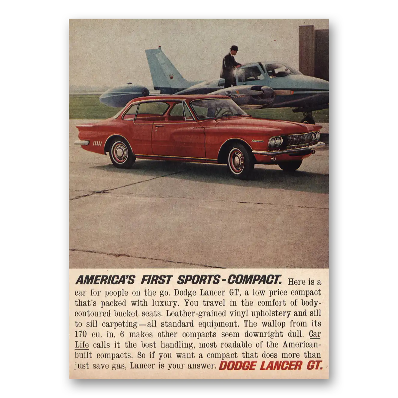 1962 Dodge Lancer First Sports Compact Vintage Magazine Print Ad