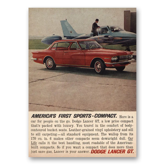 1962 Dodge Lancer First Sports Compact Vintage Magazine Print Ad