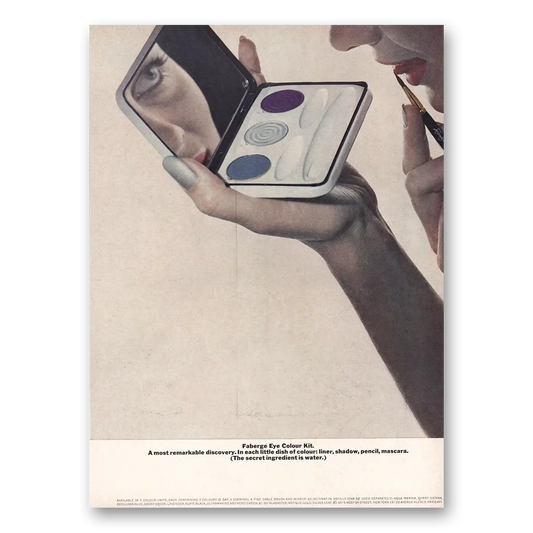 1962 Faberge Eye Colour Kit Little Dish of Colour Vintage Magazine Print Ad