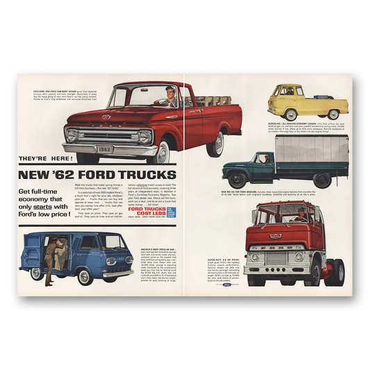 1961 Ford Trucks Car Body Design Econoline Vintage Magazine Print Ad