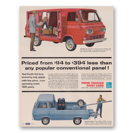 1962 Ford Trucks Popular Conventional Panel Vintage Magazine Print Ad