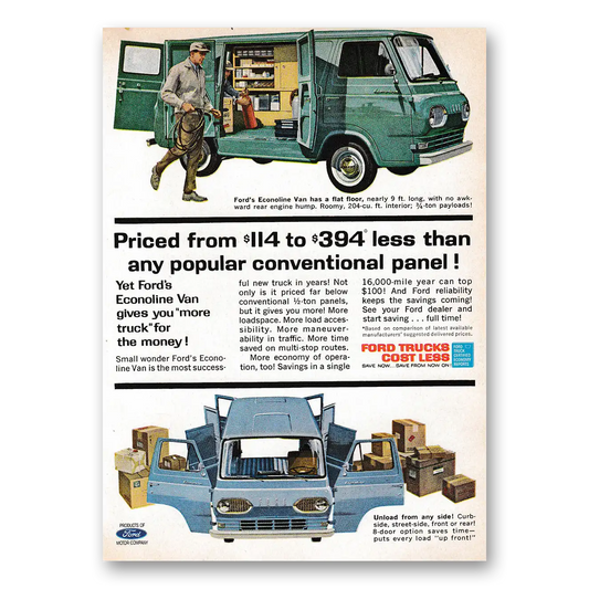 1962 Ford Trucks Popular Conventional Panel Vintage Magazine Print Ad