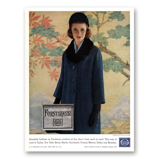 1962 Forstmann Wool Beautiful Fashions Coat Vintage Magazine Print Ad