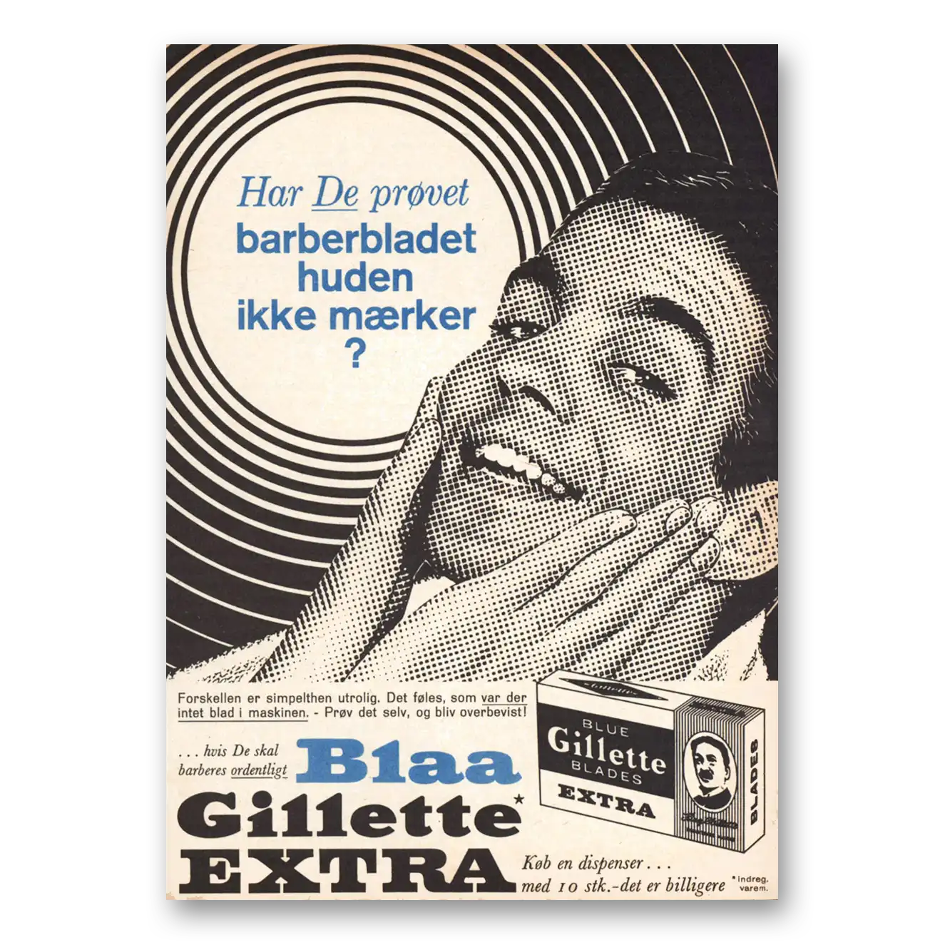 1962 Gillette Razor Blades Barberbladet Huden Dutch Vintage Magazine Print Ad