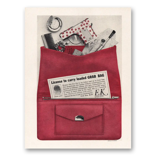 1962 Grab Bag License to Carry Loaded Grab Bag Vintage Magazine Print Ad