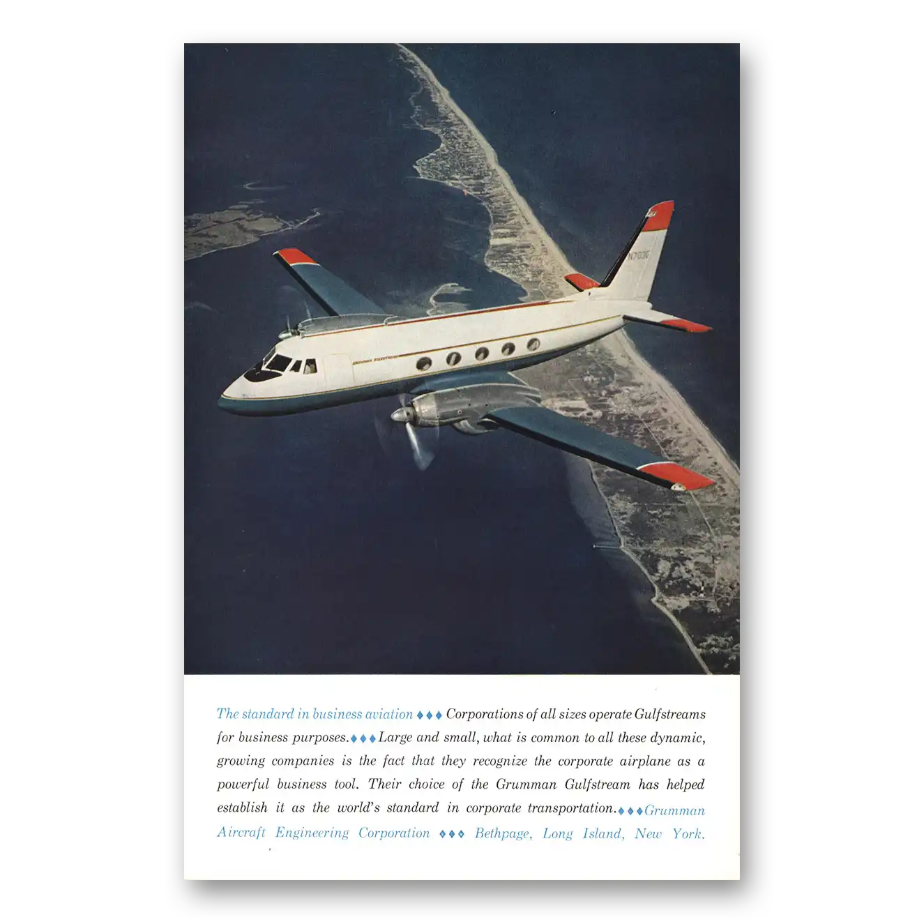 1962 Grumman Aircraft Engineering Standard in Business Aviation Vintage Magazine Print Ad