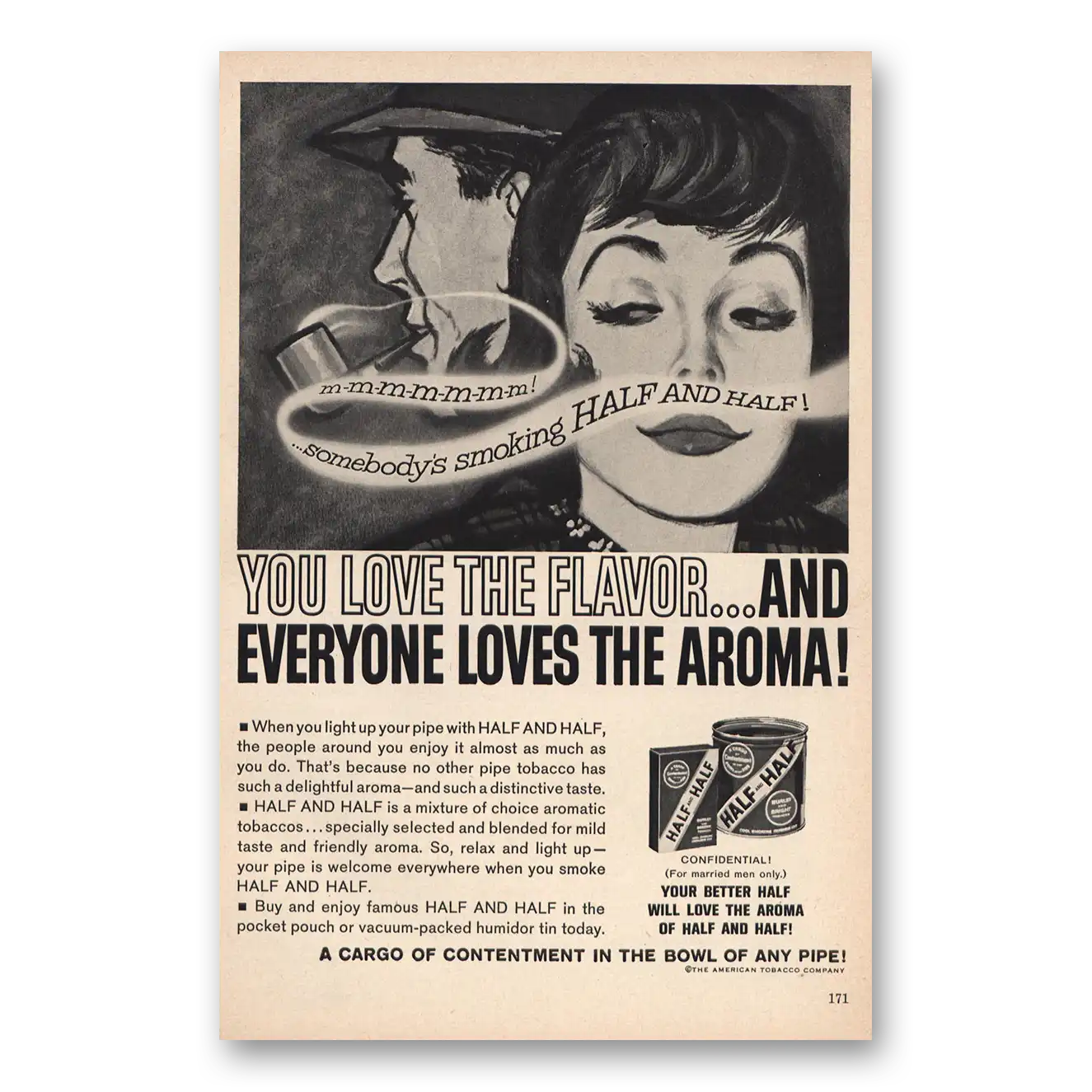 1962 Half and Half Tobacco You Love the Flavor Vintage Magazine Print Ad