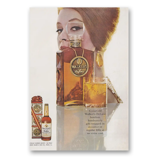 1962 Walkers DeLuxe Bourbon Whiskey 8 Year Old Vintage Magazine Print Ad