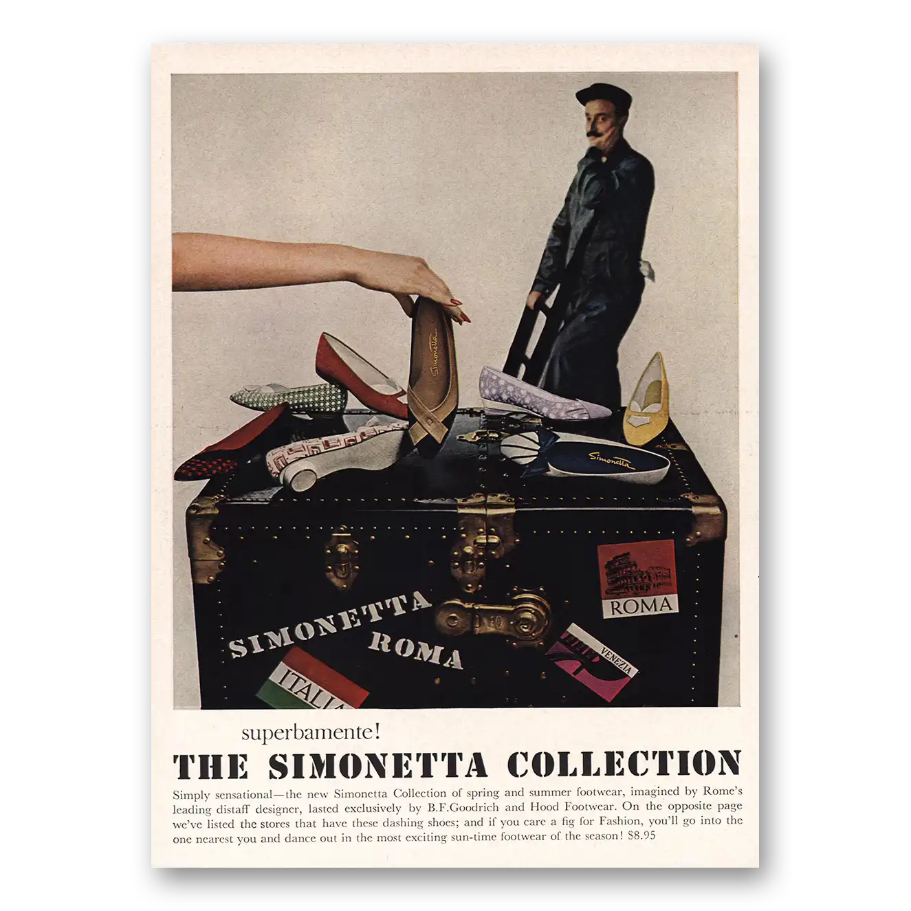 1962 Hood Footwear Superbamente Simonetta Collection Vintage Magazine Print Ad