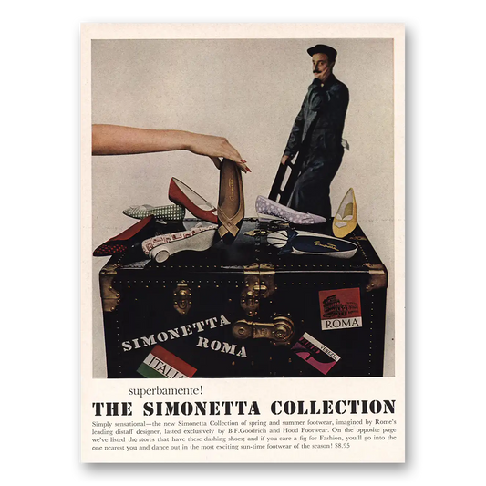 1962 Hood Footwear Superbamente Simonetta Collection Vintage Magazine Print Ad