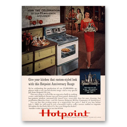 1962 Hotpoint Oven Millionth Appliance Vintage Magazine Print Ad