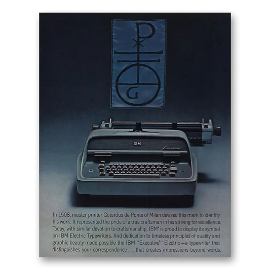 1962 IBM Electric Typewriter Gotardus de Ponte Vintage Magazine Print Ad