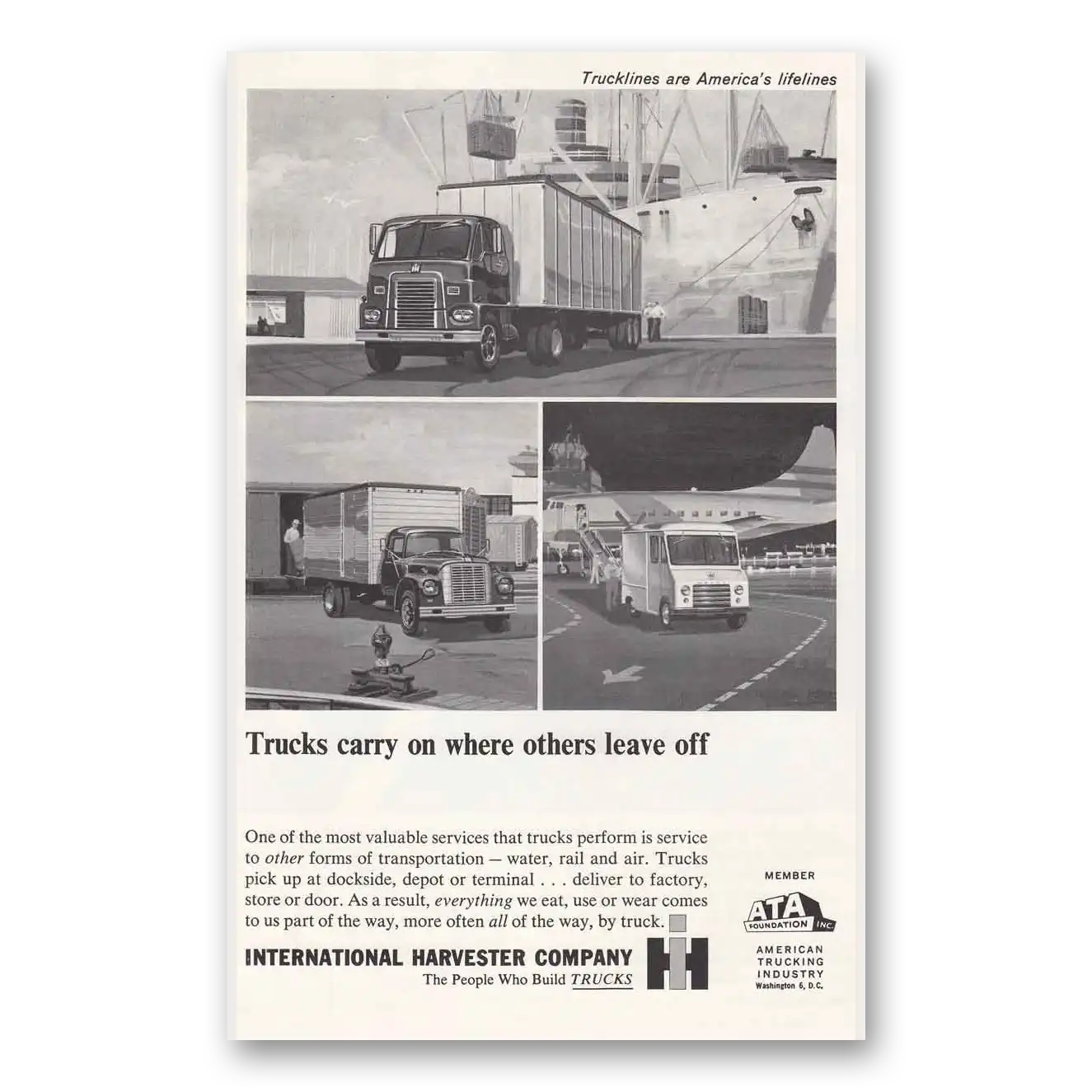 1962 International Trucks Trucks Carry On Vintage Magazine Print Ad