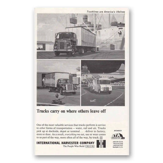 1962 International Trucks Trucks Carry On Vintage Magazine Print Ad