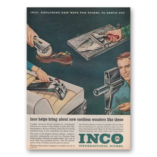 1962 International Nickel INCO Creates New Metal for Space Age Progress Vintage Magazine Print Ad