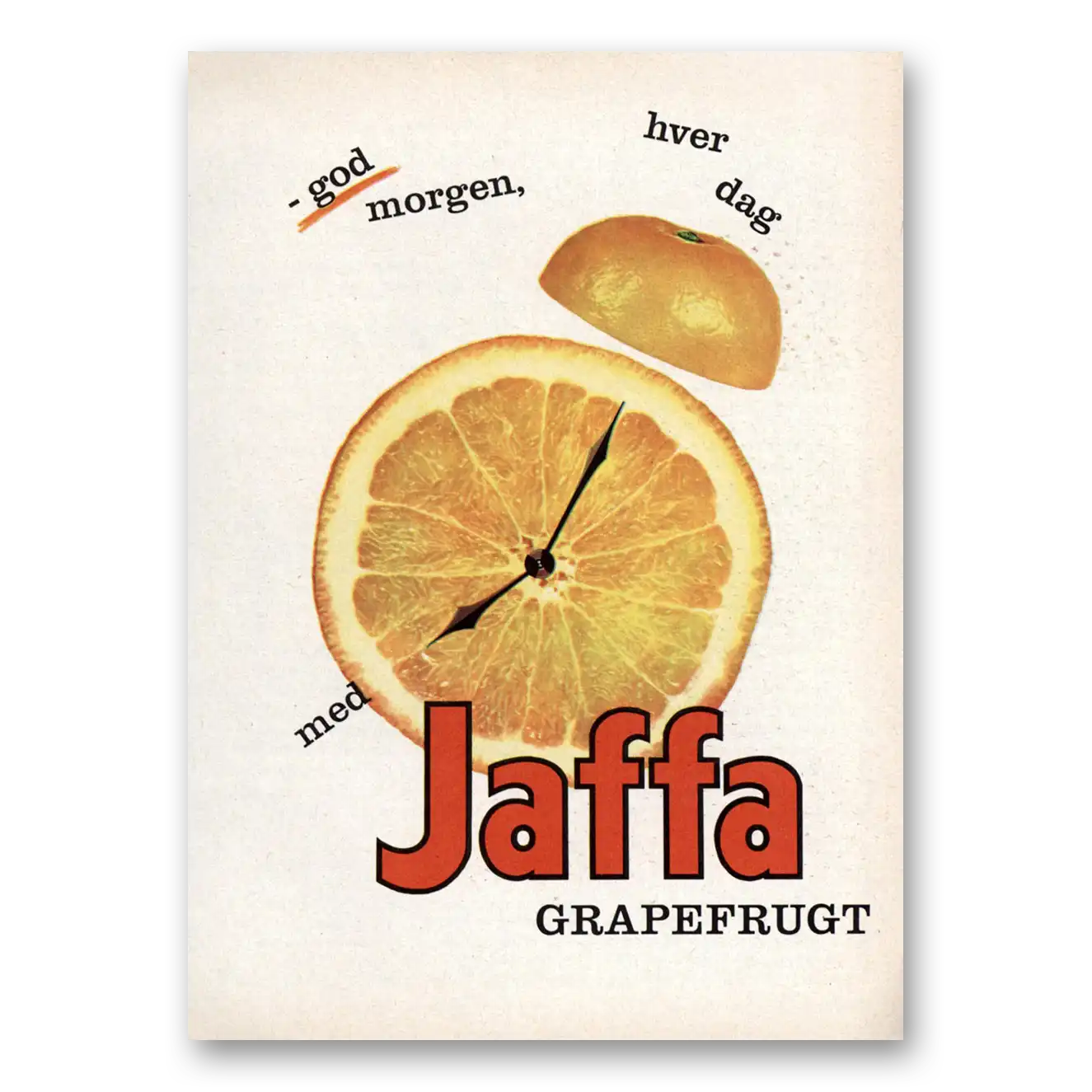 1962 Jaffa Grapefruit God Morgen Dutch Vintage Magazine Print Ad