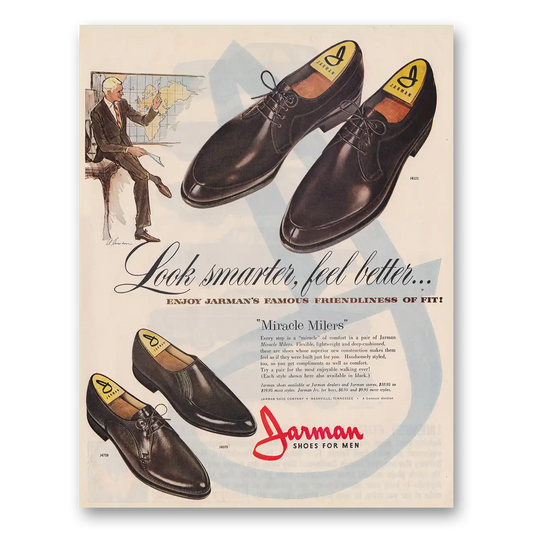 1962 Jarman Shoes Men Look Smarter Feel Better Vintage Magazine Print Ad