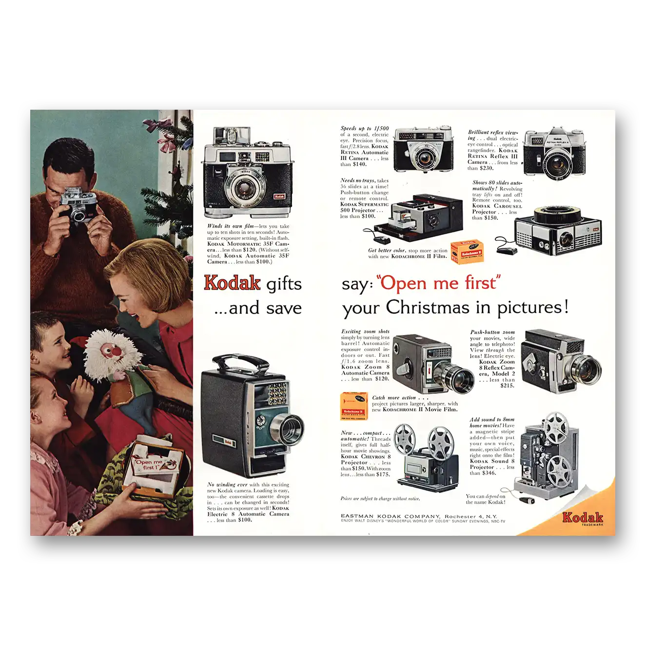 1962 Kodak Open Me First Christmas In Pictures Vintage Magazine Print Ad