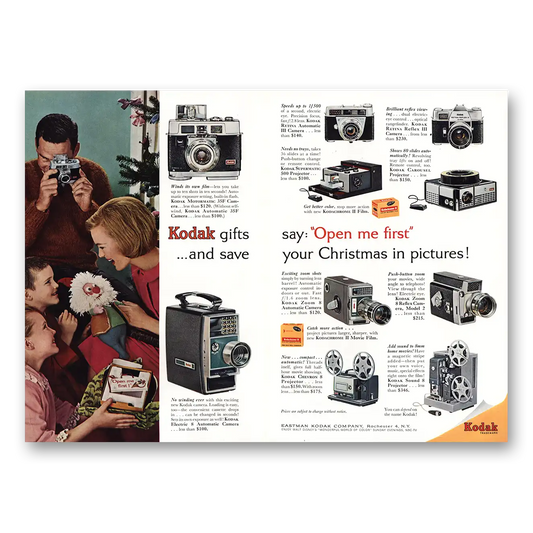 1962 Kodak Open Me First Christmas In Pictures Vintage Magazine Print Ad