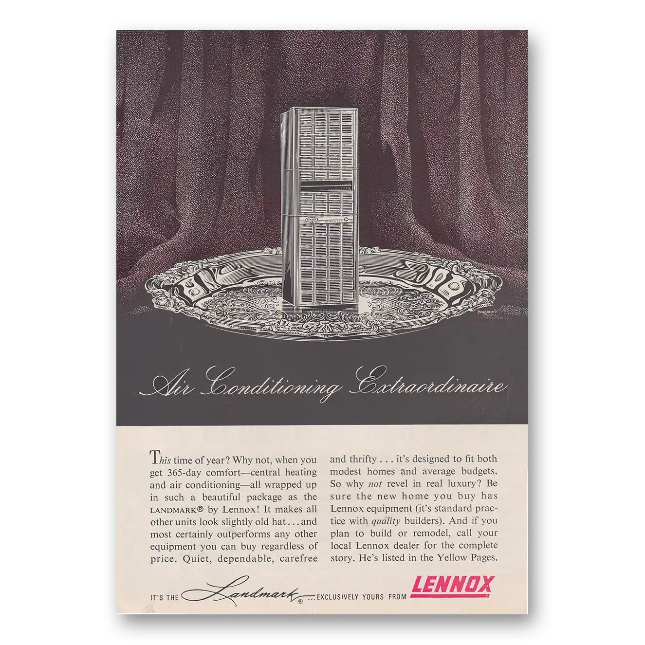 1962 Lennox Air Conditioning Air Conditioning Extraordinaire Vintage Magazine Print Ad