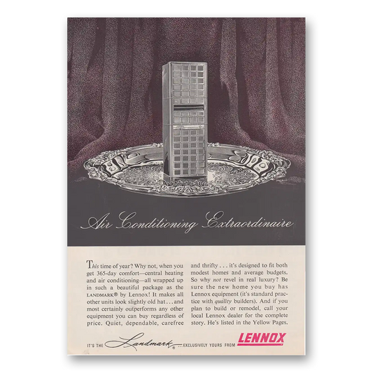 1962 Lennox Air Conditioning Air Conditioning Extraordinaire Vintage Magazine Print Ad