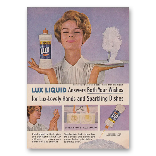 1962 Lux Soap Answers Both Your Wishes Vintage Magazine Print Ad