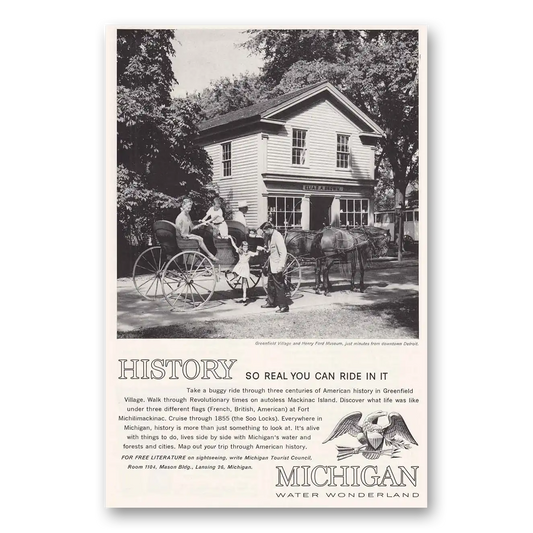 1962 Michigan Greenfield Village Henry Ford Museum Vintage Magazine Print Ad