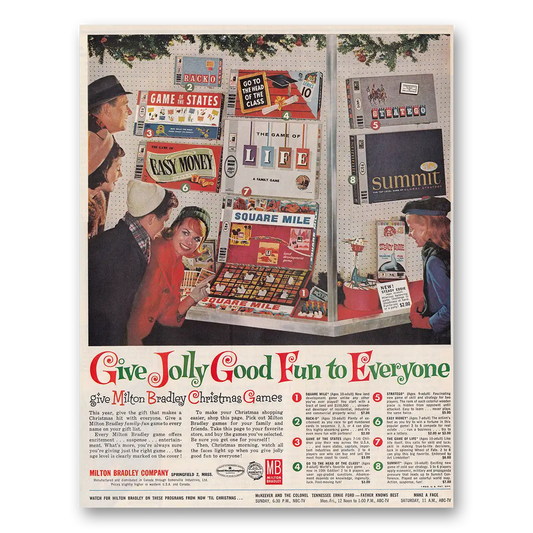 1962 Milton Bradley Games Give Jolly Good Fun to Everyone Vintage Magazine Print Ad