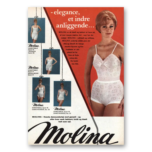 1962 Molina Undergarments Elegance Et Indre Anliggende Dutch Vintage Magazine Print Ad