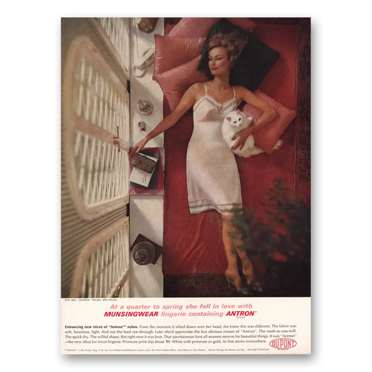 1962 DuPont Antron Nylon Quarter to Spring She Fell In Love Vintage Magazine Print Ad