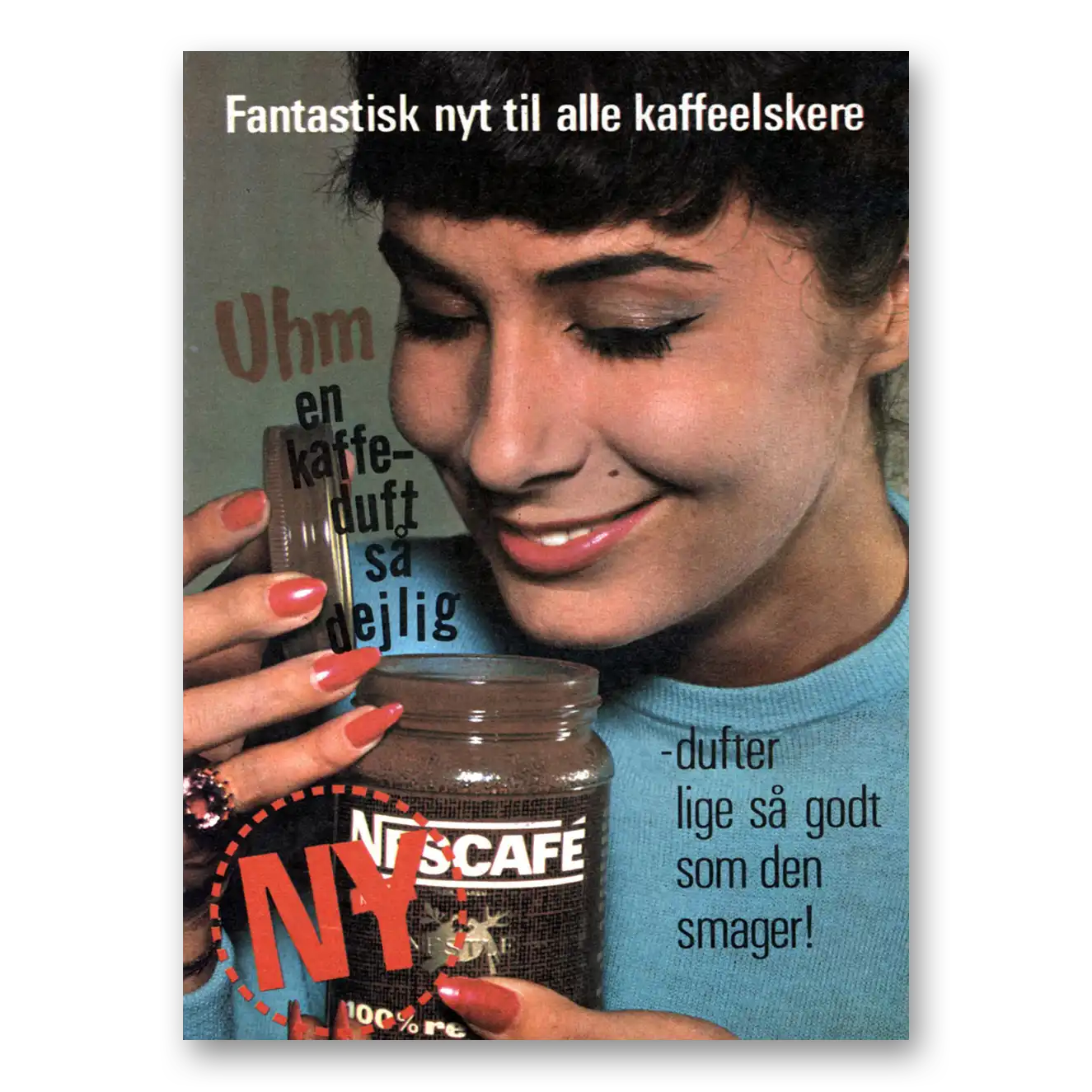 1962 Nescafe Coffee Fantastisk Nyt Til Alle Dutch Vintage Magazine Print Ad