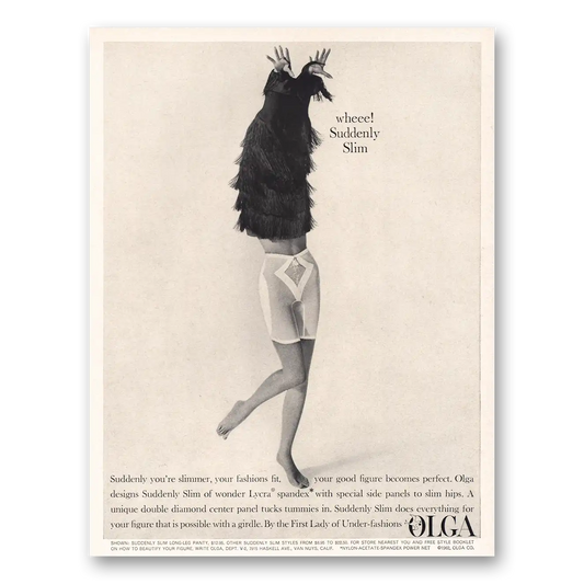 1962 Olga Suddenly Slim Wheee Vintage Magazine Print Ad