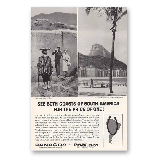 1962 Pan Am Sugar Loaf Pre Inca Ruins Vintage Magazine Print Ad