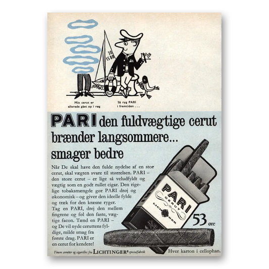 1962 Pari Cigarettes Smager Bedre Dutch Vintage Magazine Print Ad