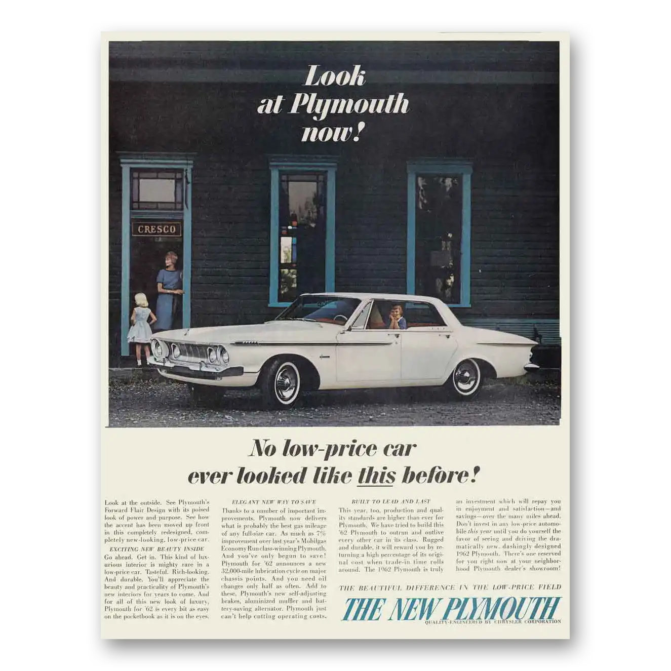 1961 Plymouth Forward Flair Design No Low Price Car Vintage Magazine Print Ad