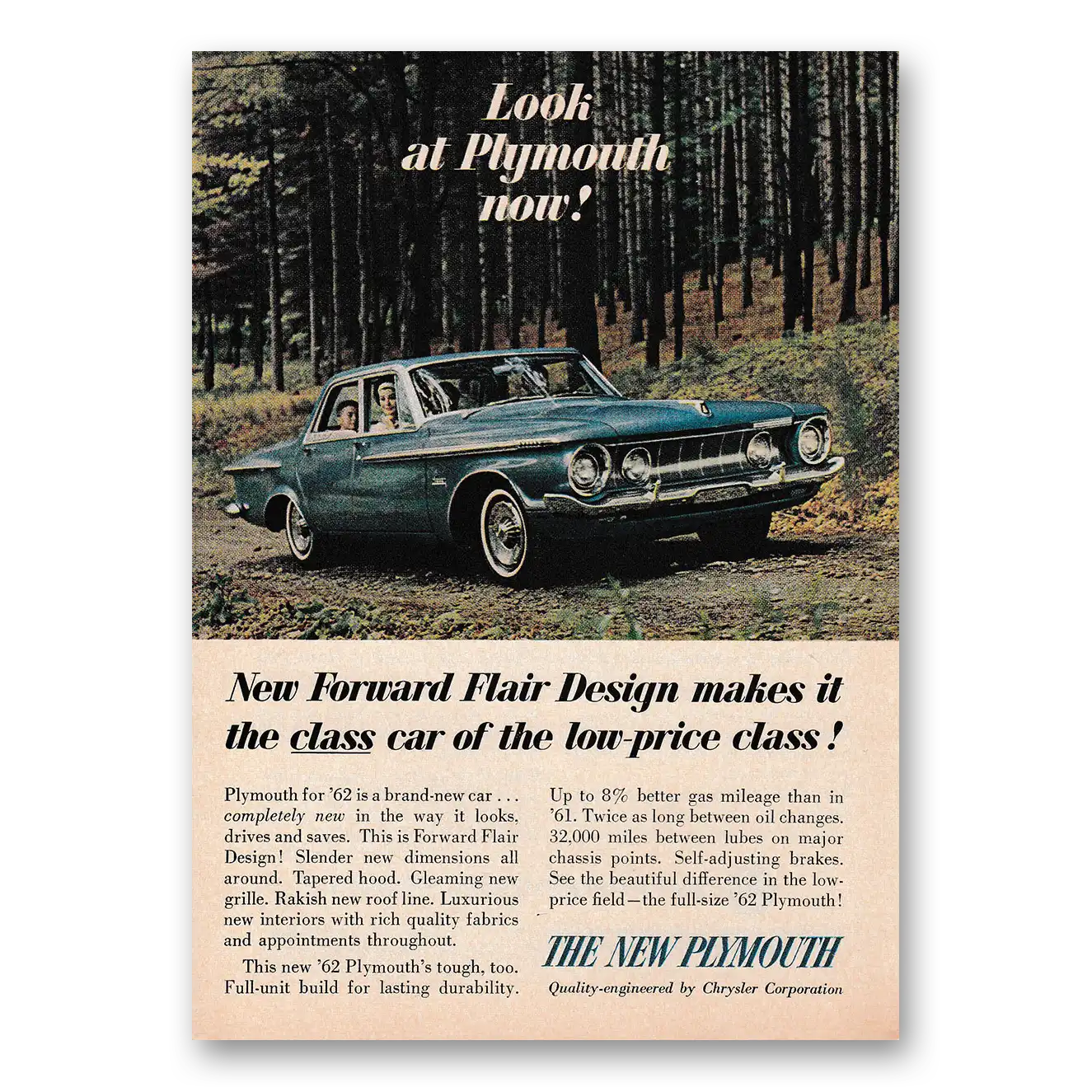 1962 Plymouth Forward Flair Design Vintage Magazine Print Ad