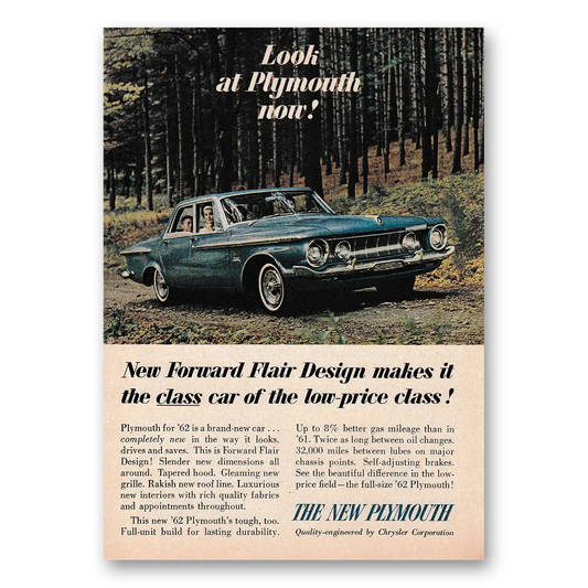 1962 Plymouth Forward Flair Design Vintage Magazine Print Ad