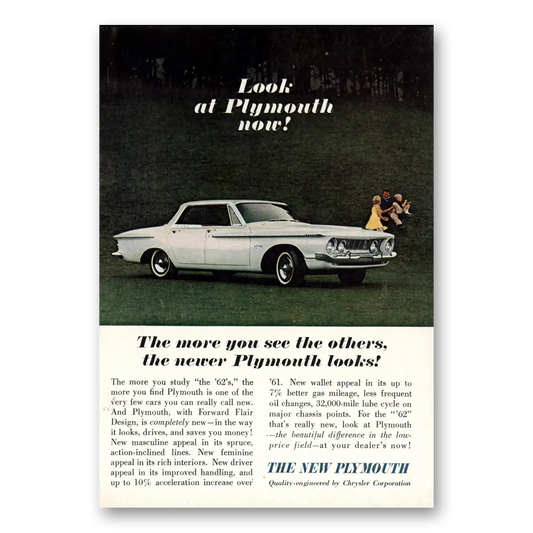 1962 Plymouth More You See the Others Vintage Magazine Print Ad