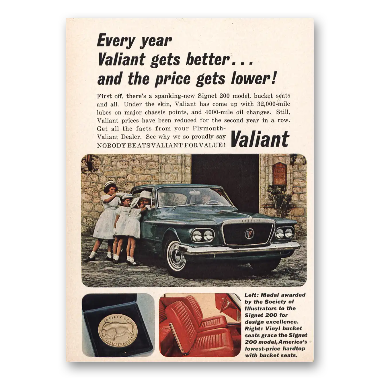 1962 Plymouth Valiant Every Year Gets Better Vintage Magazine Print Ad