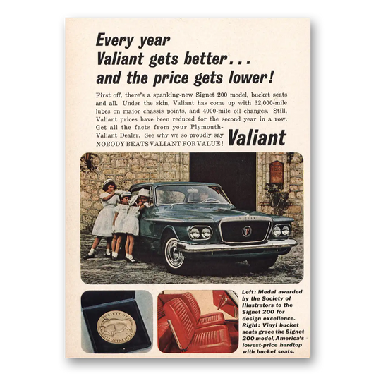 1962 Plymouth Valiant Every Year Gets Better Vintage Magazine Print Ad