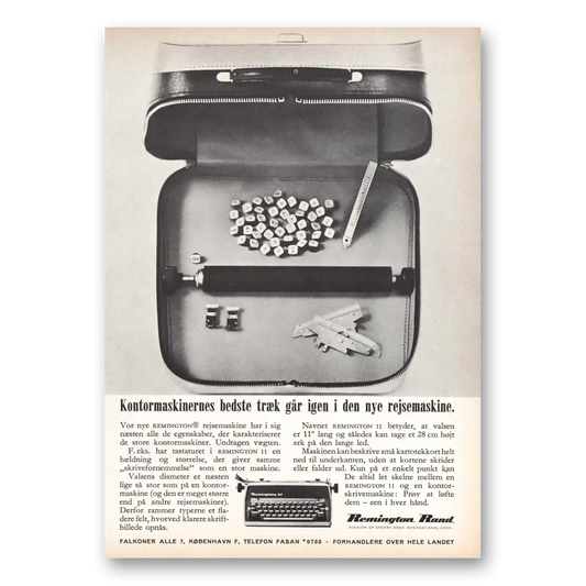 1962 Remington Typewriter Kontormaskinernes Dutch Vintage Magazine Print Ad