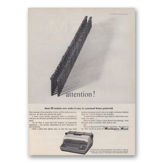 1962 Remington Typewriter Sentries Now Make It Easy Vintage Magazine Print Ad