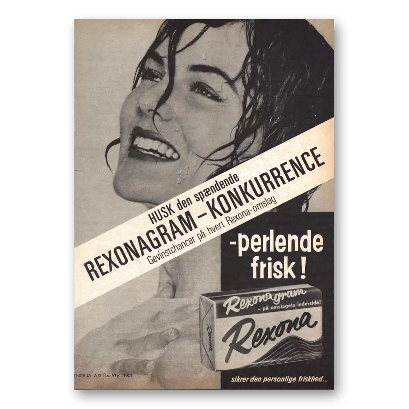 1962 Rexona Soap Rexonagram Konkurrence Dutch Vintage Magazine Print Ad