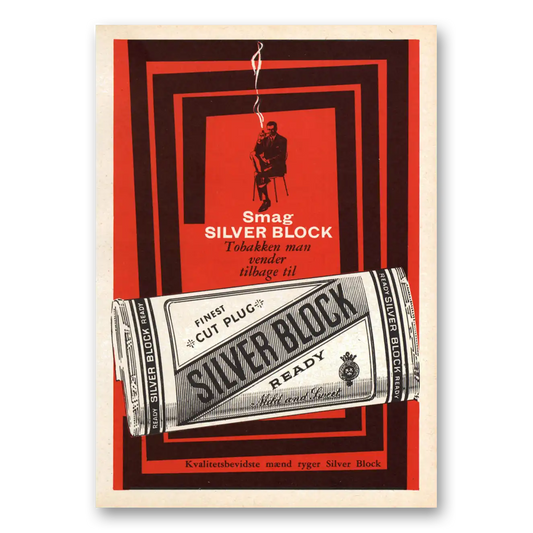 1962 Smag Silver Block Tobacco Tobakken Man Dutch Vintage Magazine Print Ad