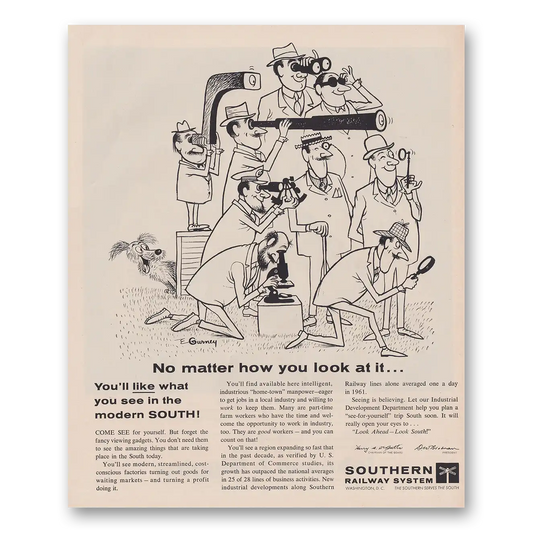 1962 Southern Railway No Matter How You Look At It Vintage Magazine Print Ad