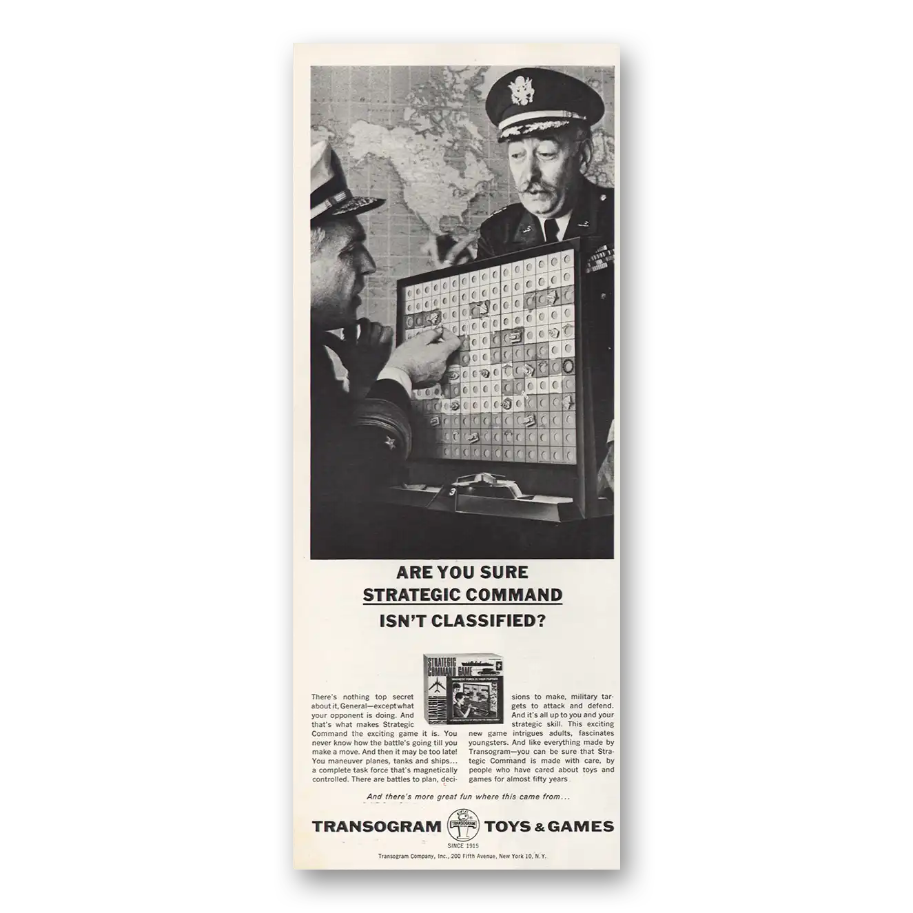 1962 Strategic Command Game Isn't Classified Vintage Magazine Print Ad